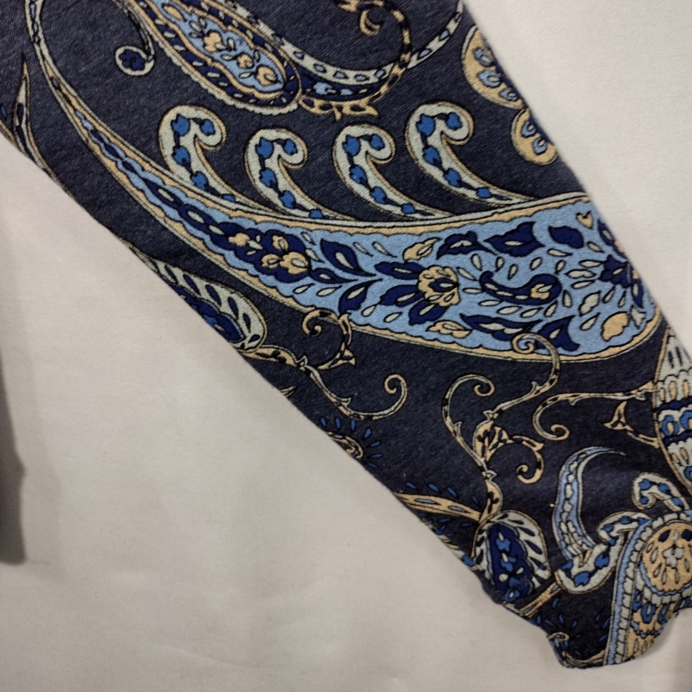 H&M Paisley Sweatshirt Women's S Blue Artsy Boho Retro 90s Y2K Outdoor - Picture 3 of 8
